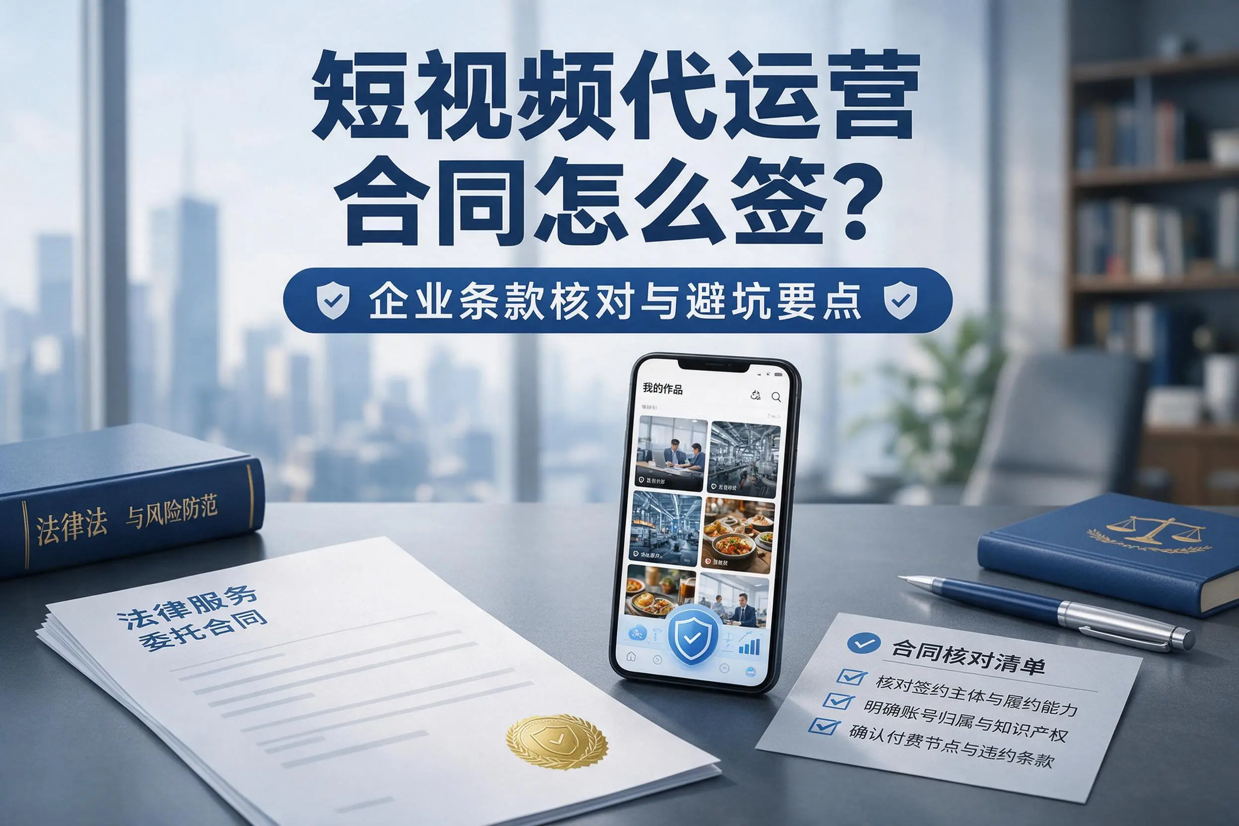 短视频代运营合同怎么签？上饶企业条款核对与避坑要点