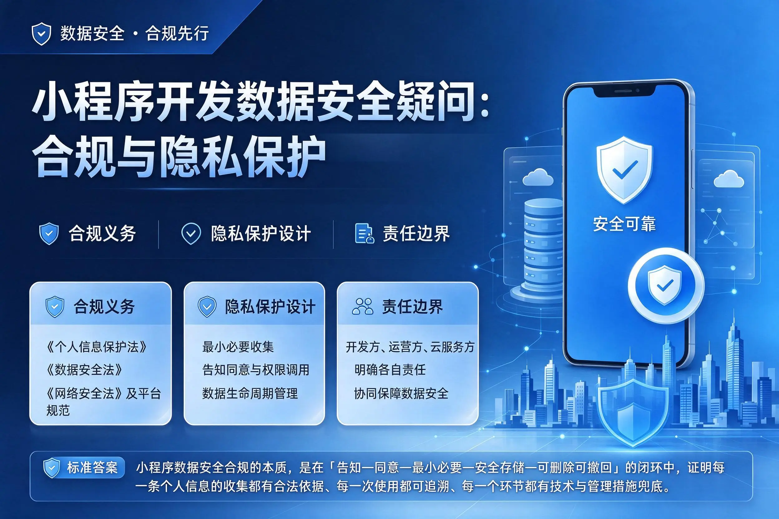 上饶小程序开发数据安全疑问：合规与隐私保护