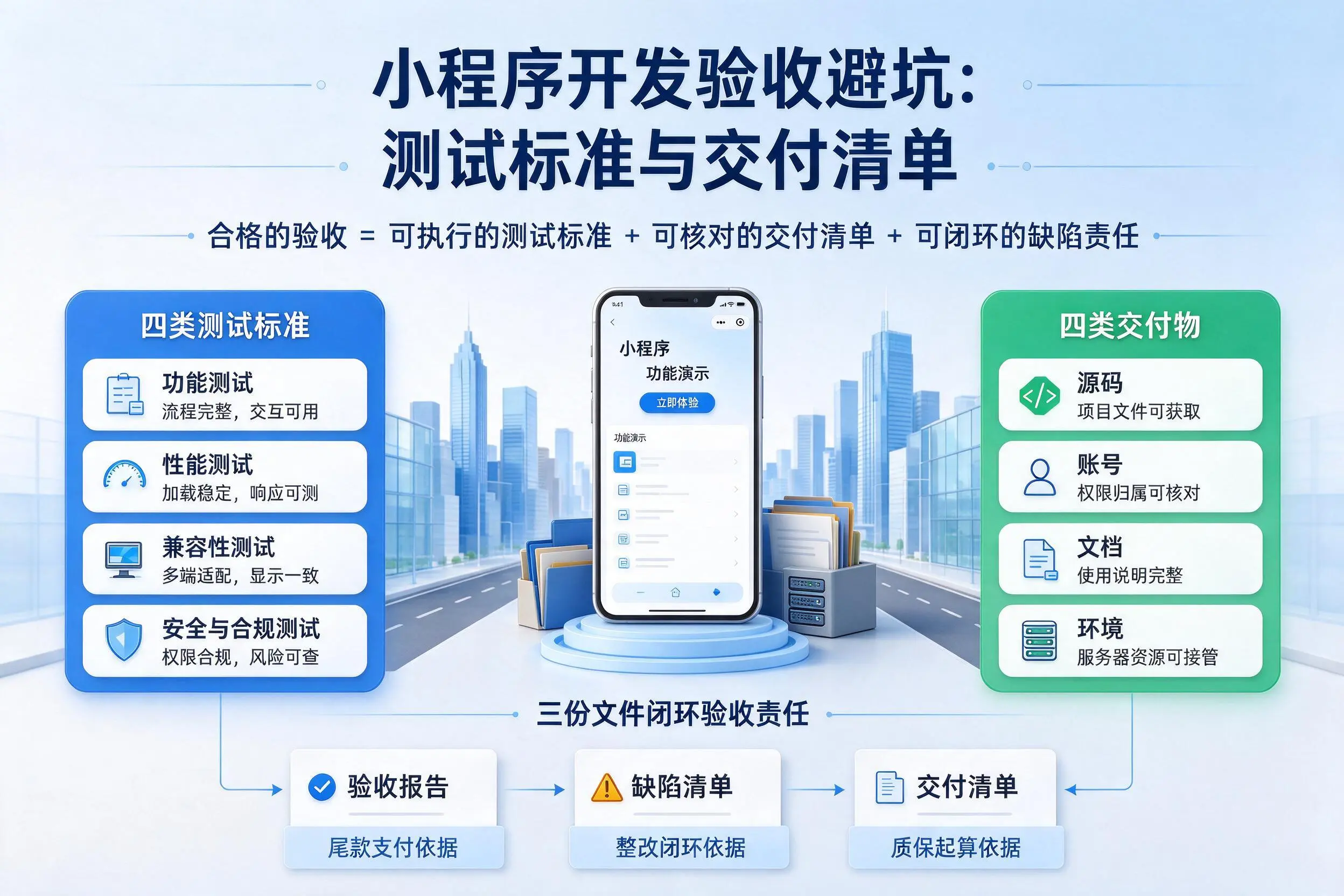 上饶小程序开发验收避坑:测试标准与交付清单