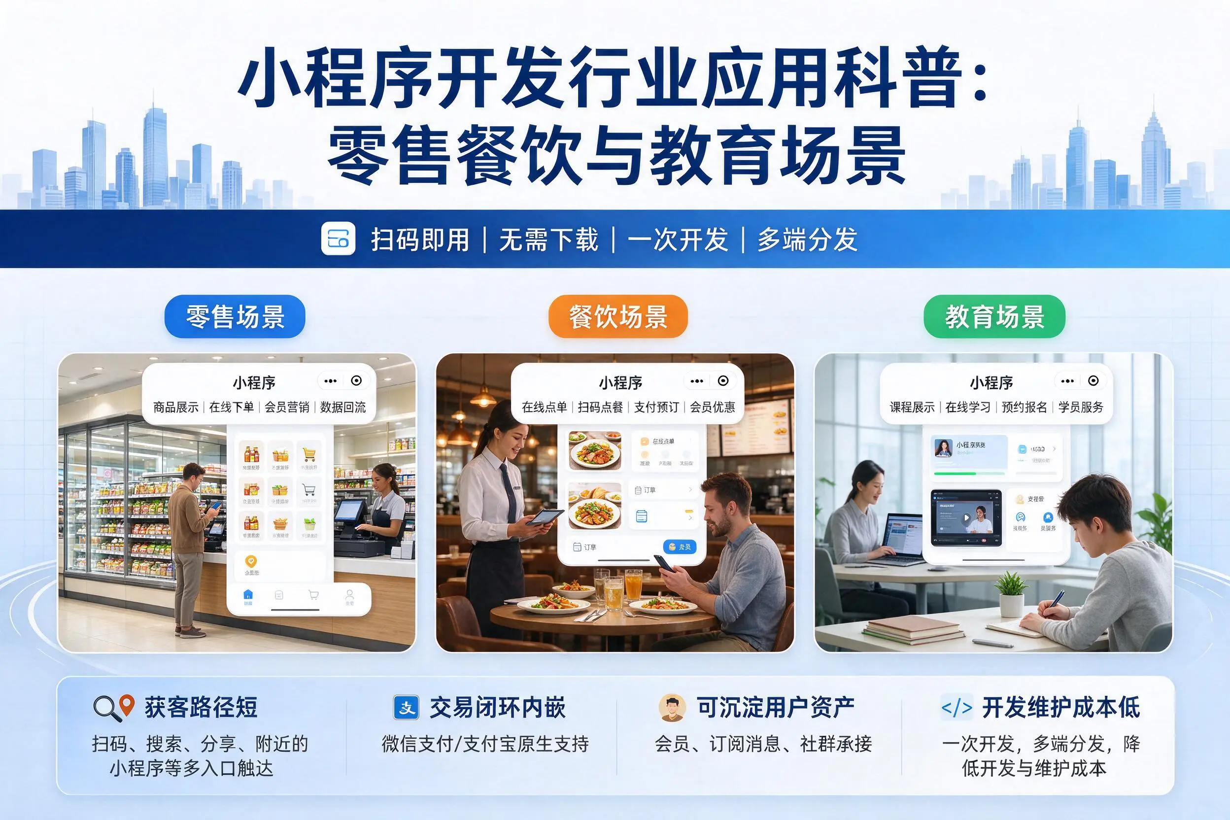上饶小程序开发行业应用科普:零售餐饮与教育场景