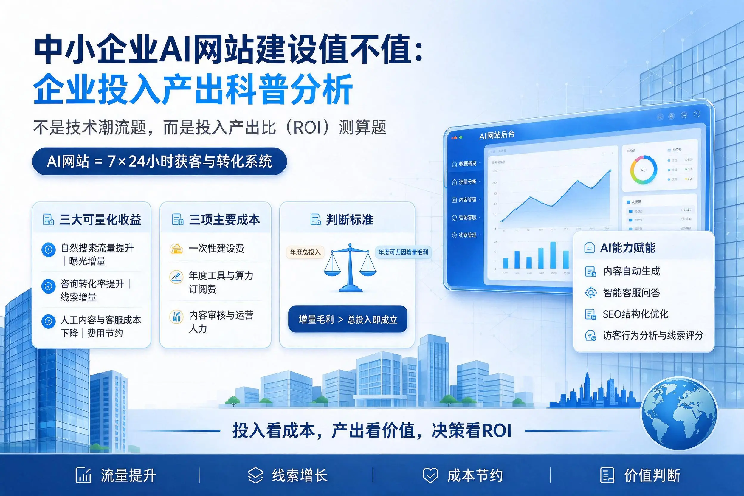 中小企业AI网站建设值不值：上饶企业投入产出科普分析