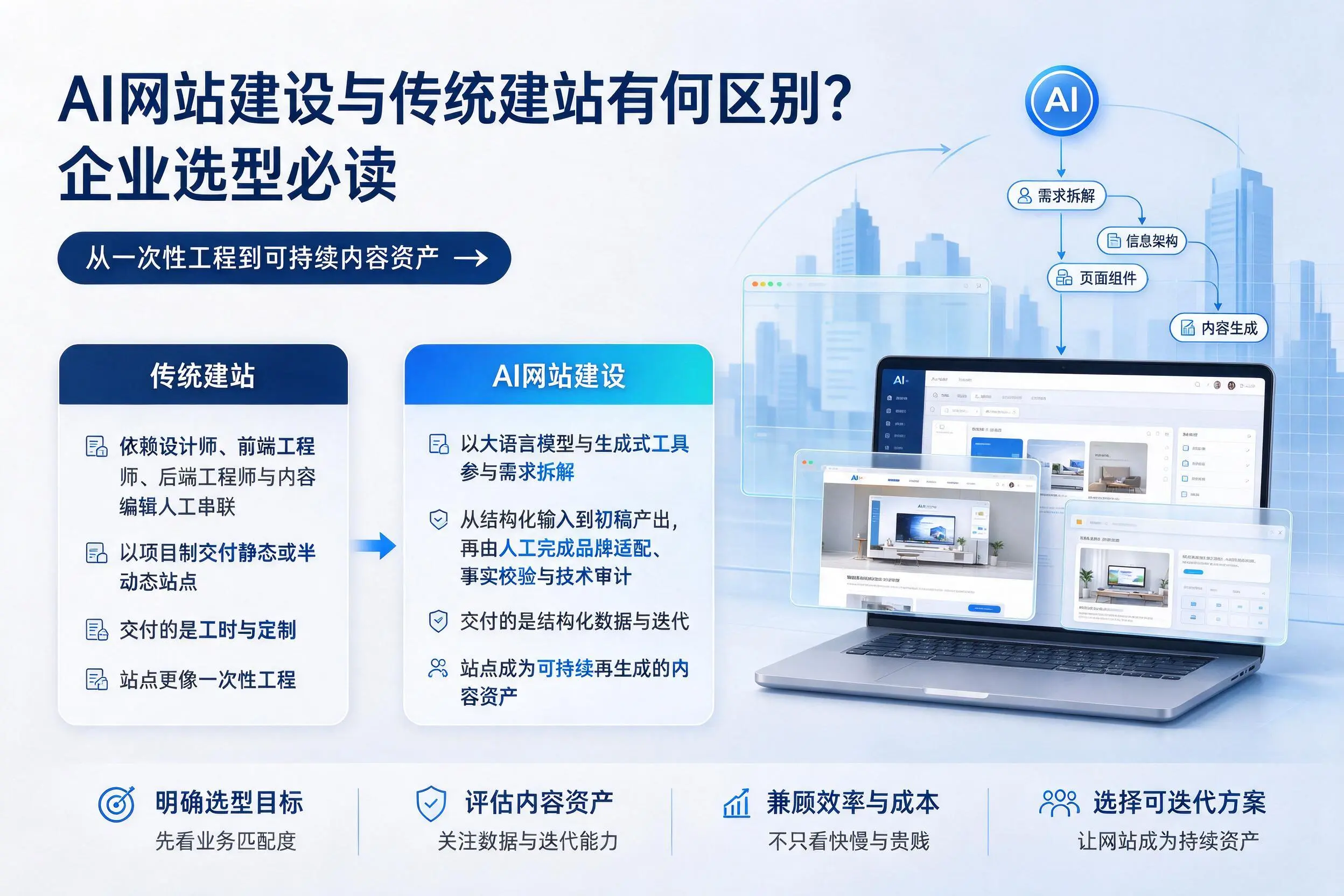 AI网站建设与传统建站有何区别？上饶企业选型必读