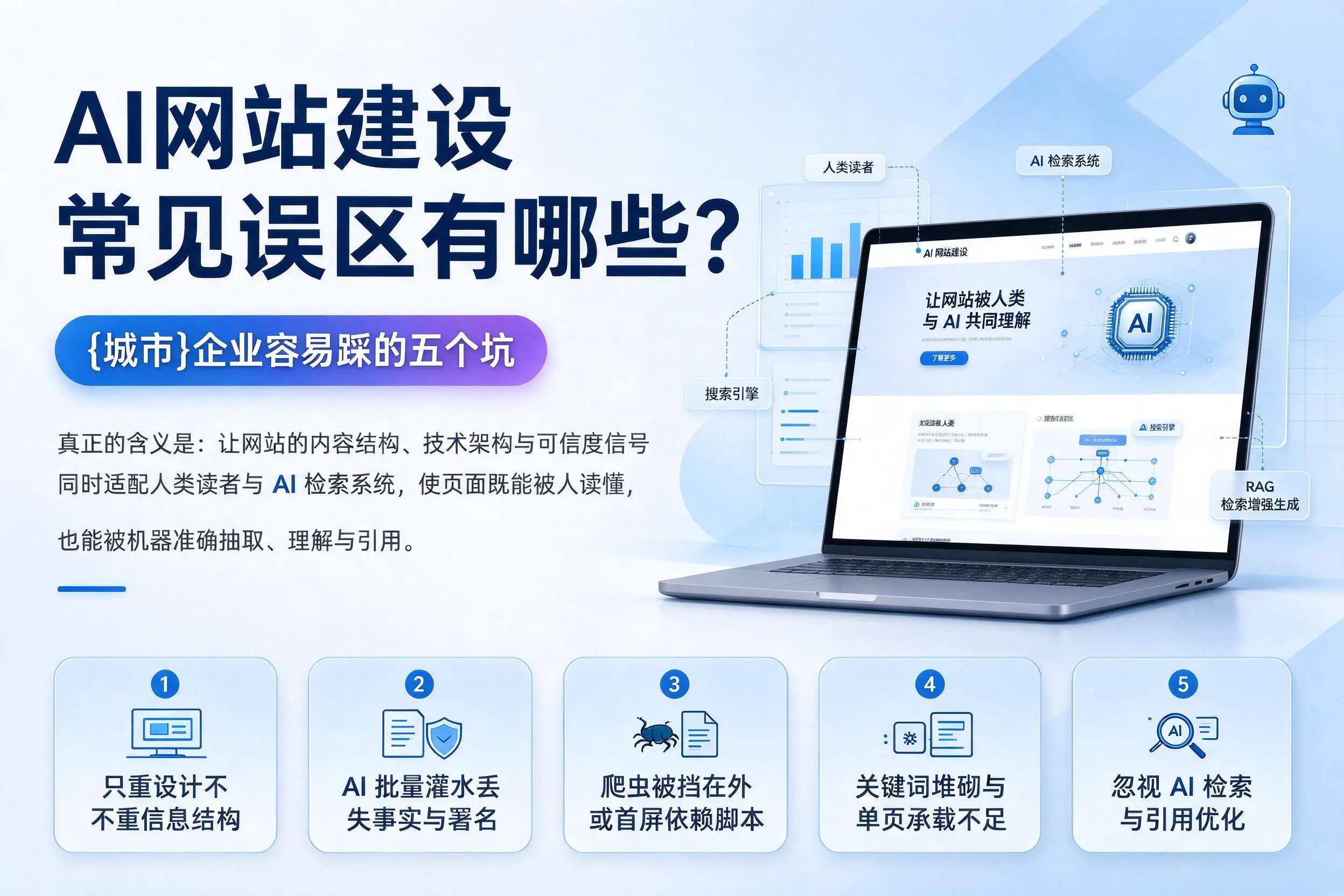 AI网站建设常见误区有哪些？上饶企业容易踩的五个坑
