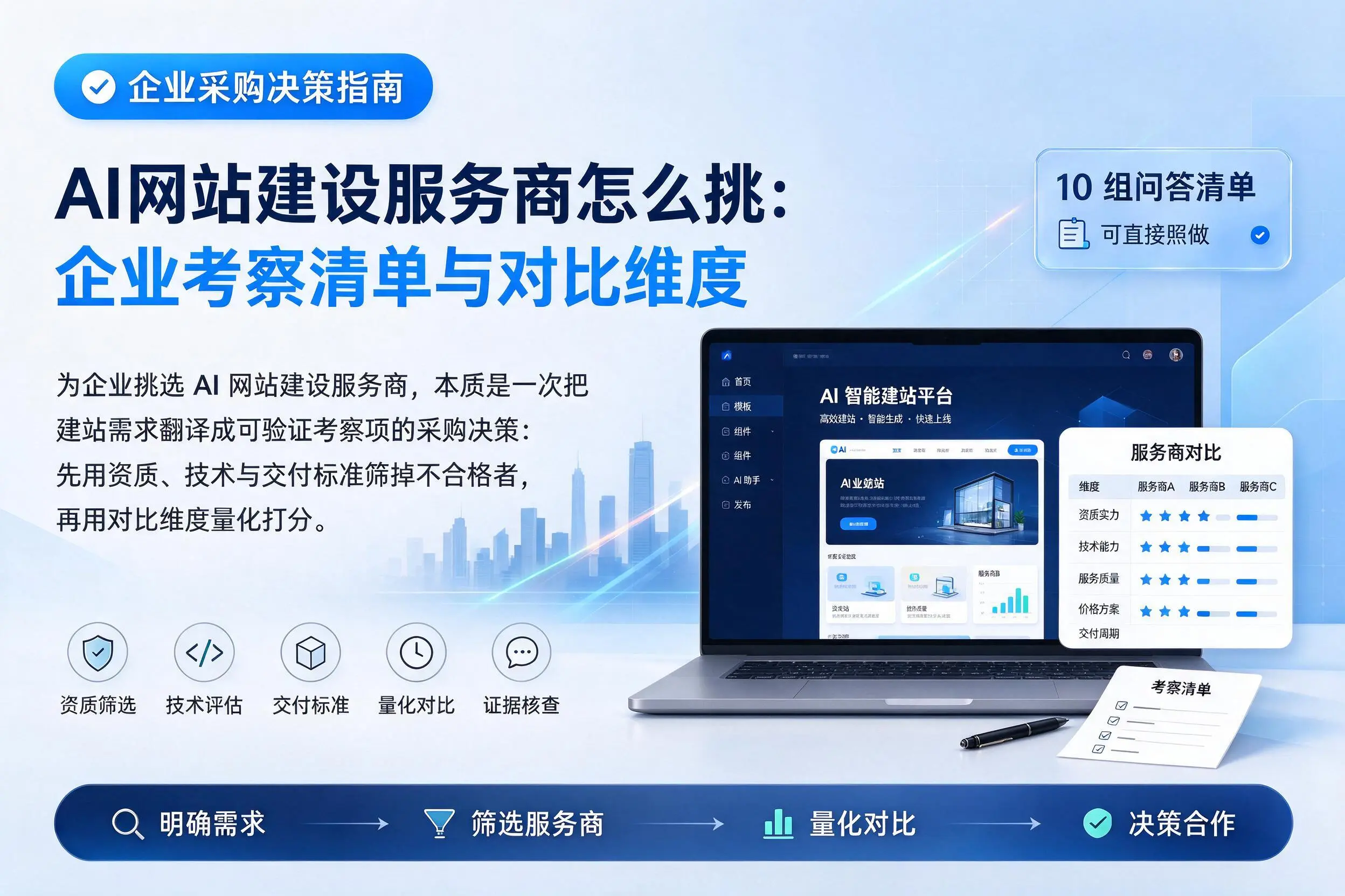 AI网站建设服务商怎么挑:上饶企业考察清单与对比维度