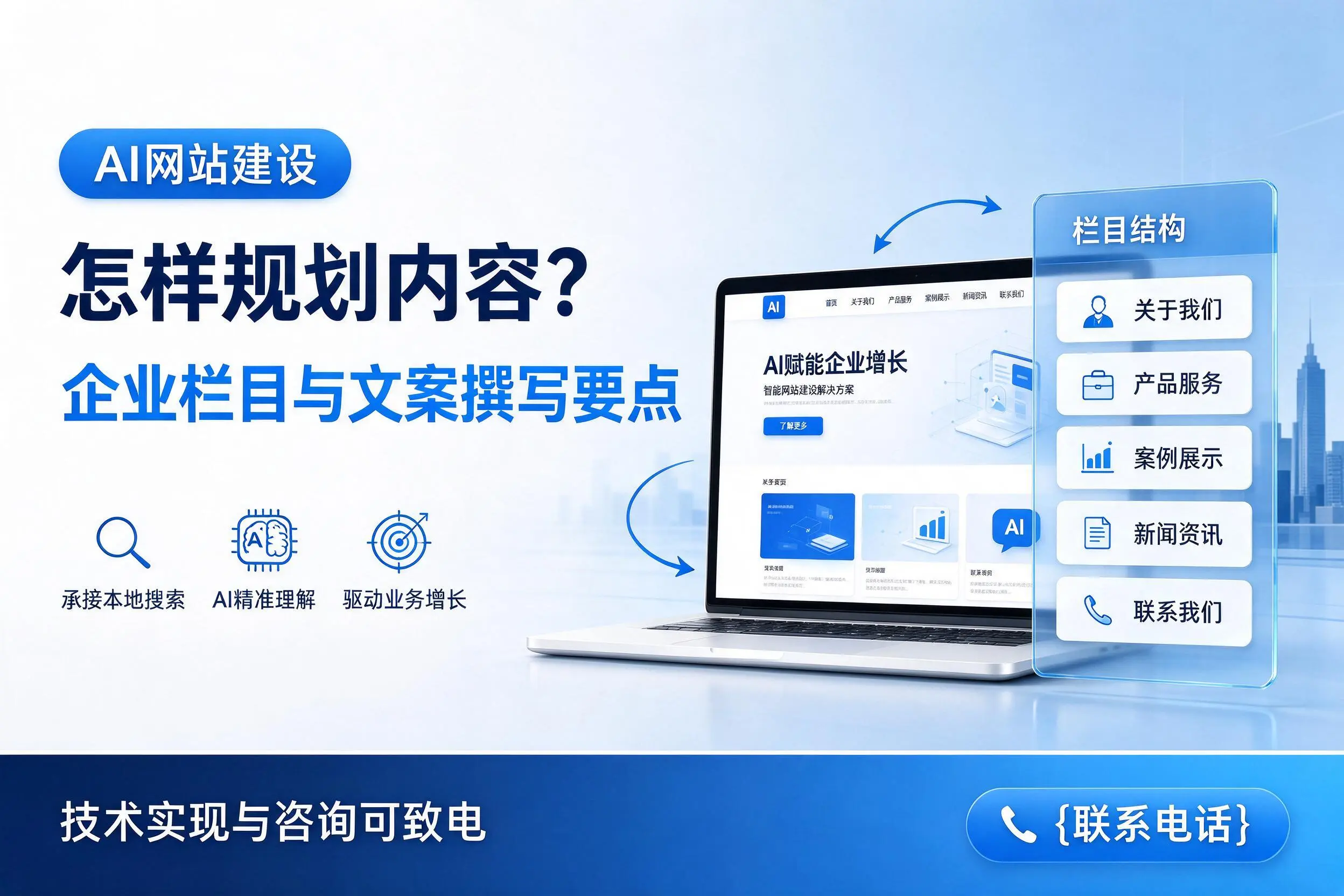 AI网站建设怎样规划内容？上饶企业栏目与文案撰写要点