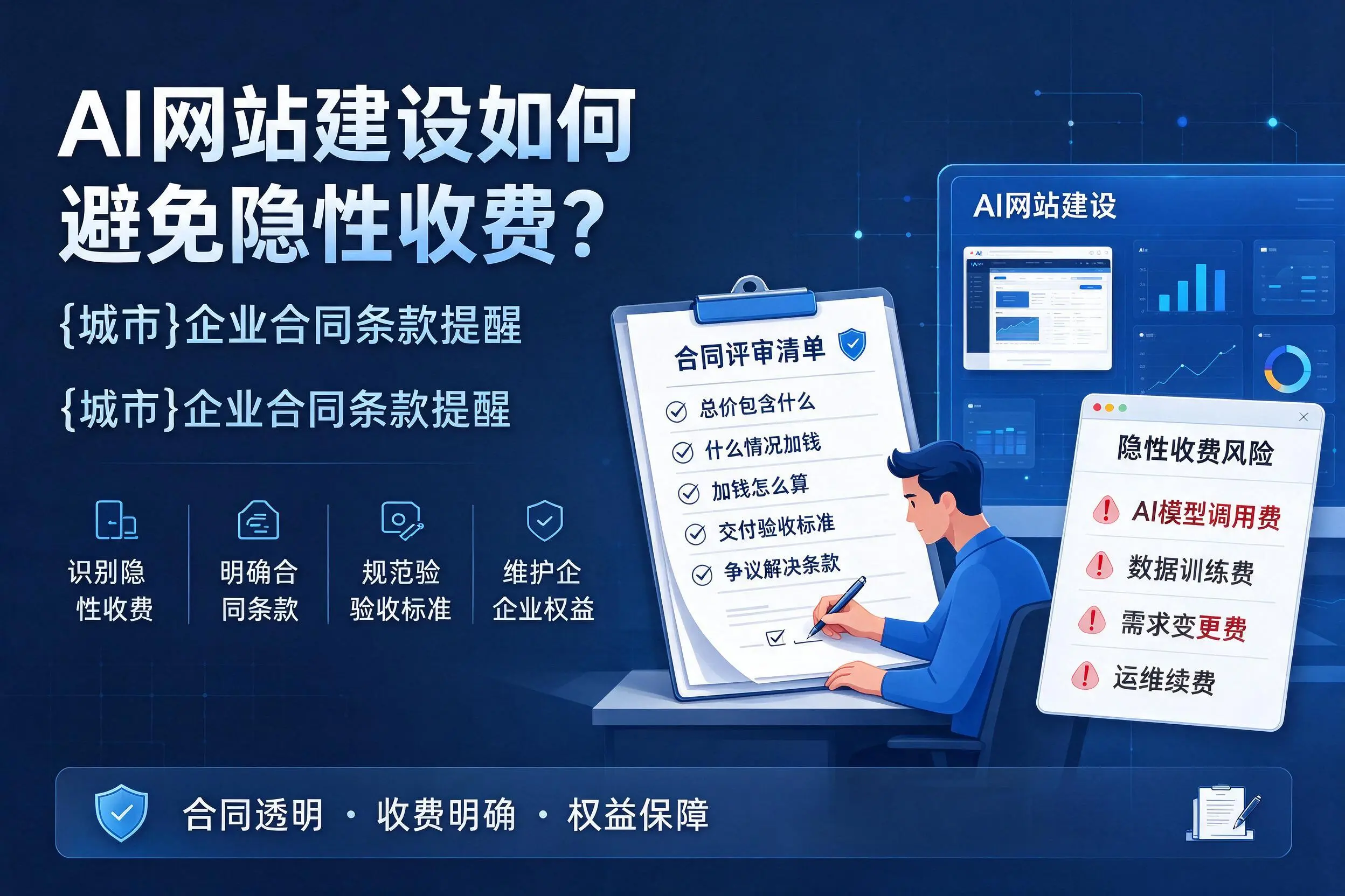 AI网站建设如何避免隐性收费?上饶企业合同条款提醒