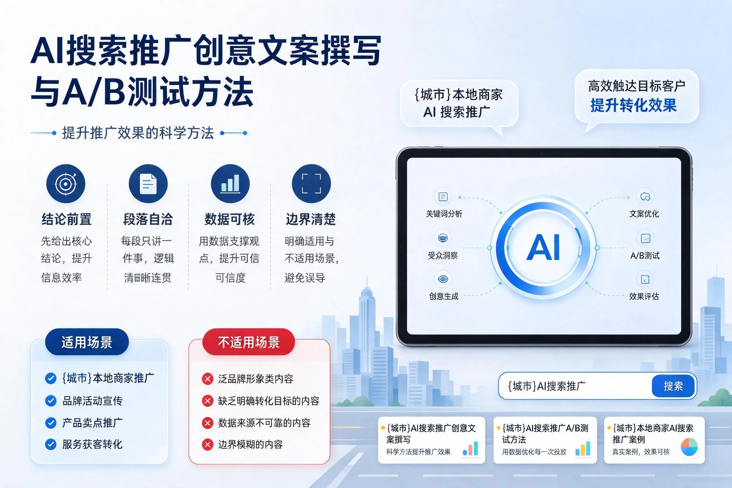 上饶AI搜索推广创意文案撰写与A/B测试方法